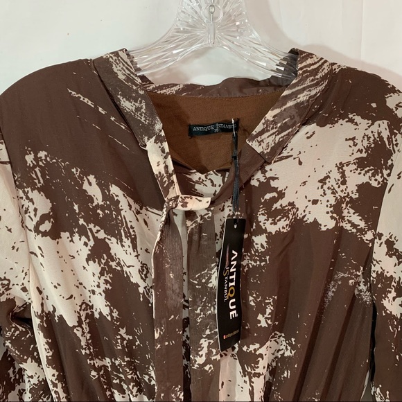 Antique Istanbul Maxi Dress with Tie Neck & Long Sleeves - Picture 2 of 8